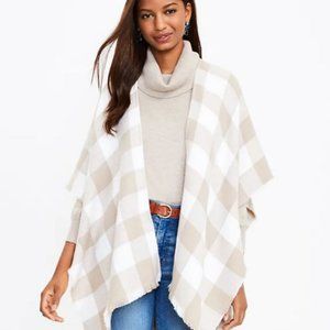 NWT LOFT buffalo plaid wrap